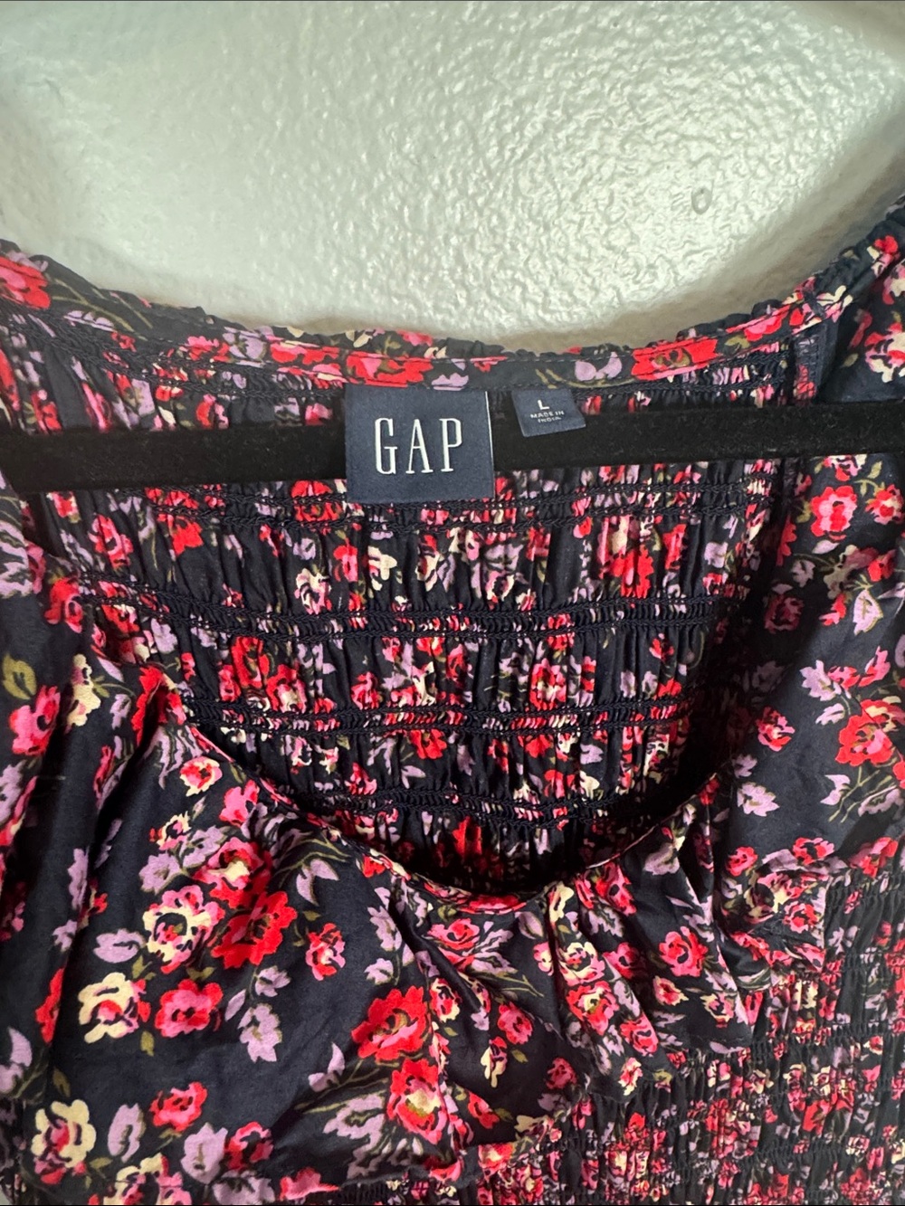 GAP Floral Flutter Sleeve Smocked Midi Dress Cotton Size Large - Picture 4 of 9